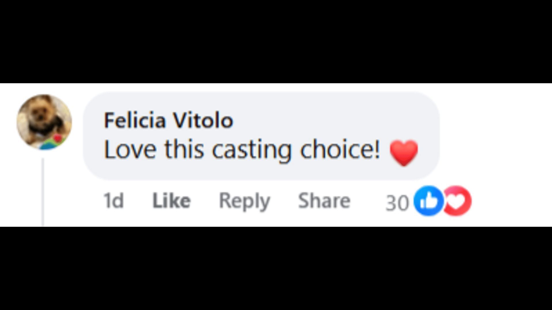 A post made by a fan, saying she loved Rory Gibson being recast as Michael (Image via Facebook/General Hospital Fans - Official)
